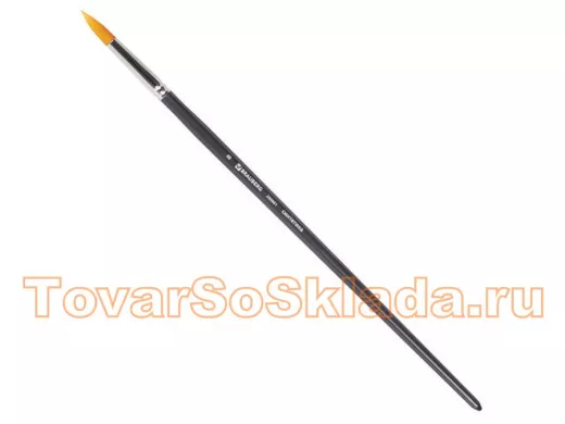 Кисть художественная проф. "BR-80150" ART CLASSIC, синтетика жесткая, круглая, № 8, длинная ручка