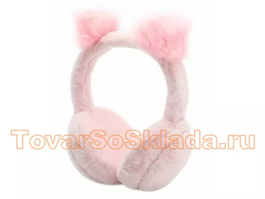 Наушники меховые, DMZ-112, ушки меховые, розовые
