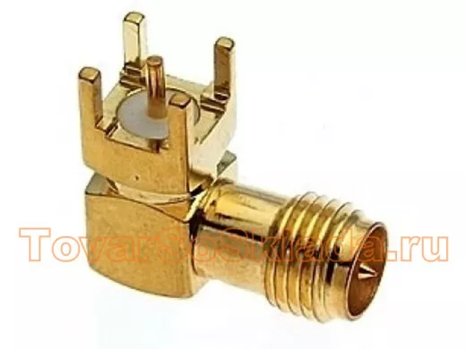 Разъём RP-SMA папа угловой на плату