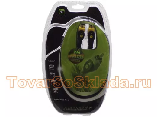 Шнур SVHS-SVHS (круглый кабель 5 mm, Gold) 3м Signalogy(на блистере) 4pin