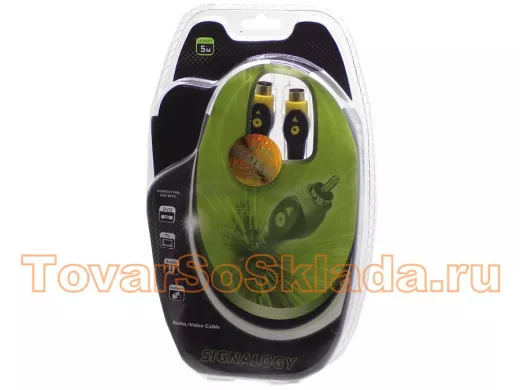 Шнур SVHS-SVHS (круглый кабель 5 mm, Gold) 5м Signalogy(на блистере) 4pin