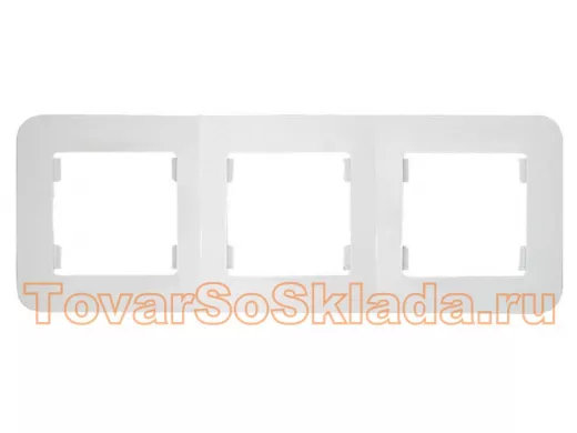 Рамка  3-х местная для розеток/выключателей, белая, серии MAKEL Lillium