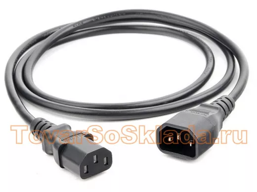 Кабель питания 1,8м ПВС-АП 3*0,75 C13C14-250-10-1,8, C13-C14, 3x0.75, 10А, с заземлением, Power Cube