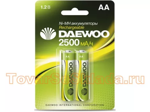 Аккумулятор AA 2500 mAh 1,2В Daewoo Ni-Mh BL-2 (цена за 1 элемент)